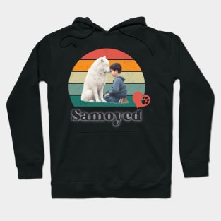 Samoyed retro sunset, perfect for anyone that loves samoyed dogs Hoodie